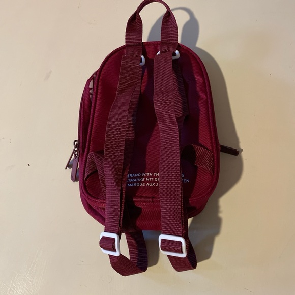 Adidas Burgundy Mini Backpack with White Emblem - Picture 2 of 2